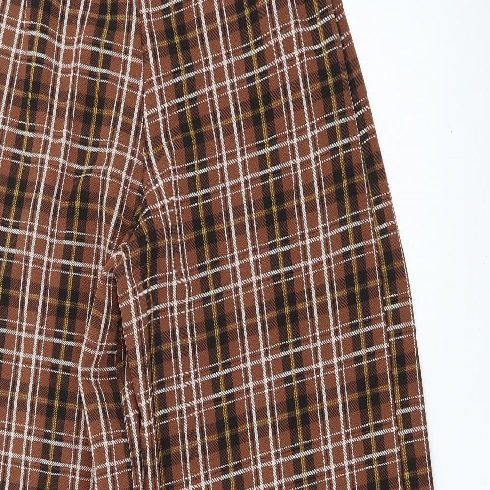 I SAW IT FIRST Womens Brown Check  Trousers  Size 14 L31 in