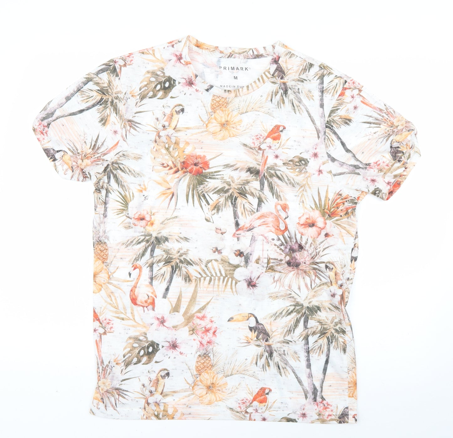 Primark Mens Multicoloured Floral   T-Shirt Size M