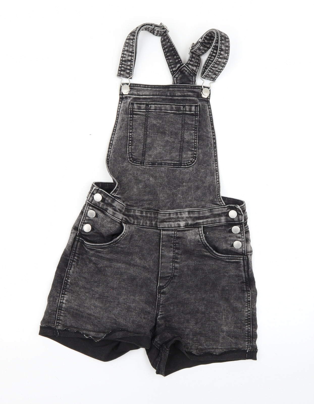 H&M Girls Black   Dungaree Shorts Shorts Size 15 Years