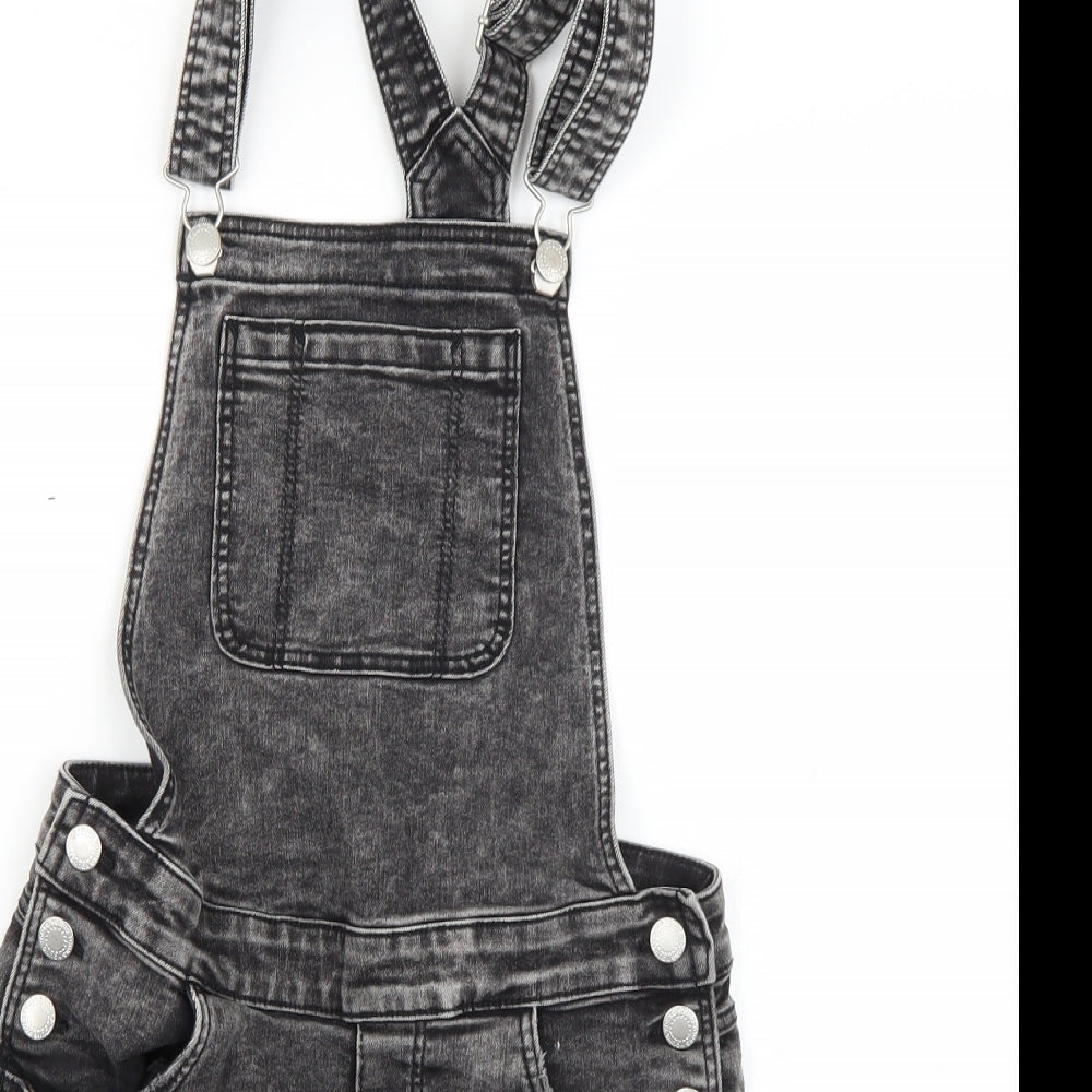 H&M Girls Black   Dungaree Shorts Shorts Size 15 Years