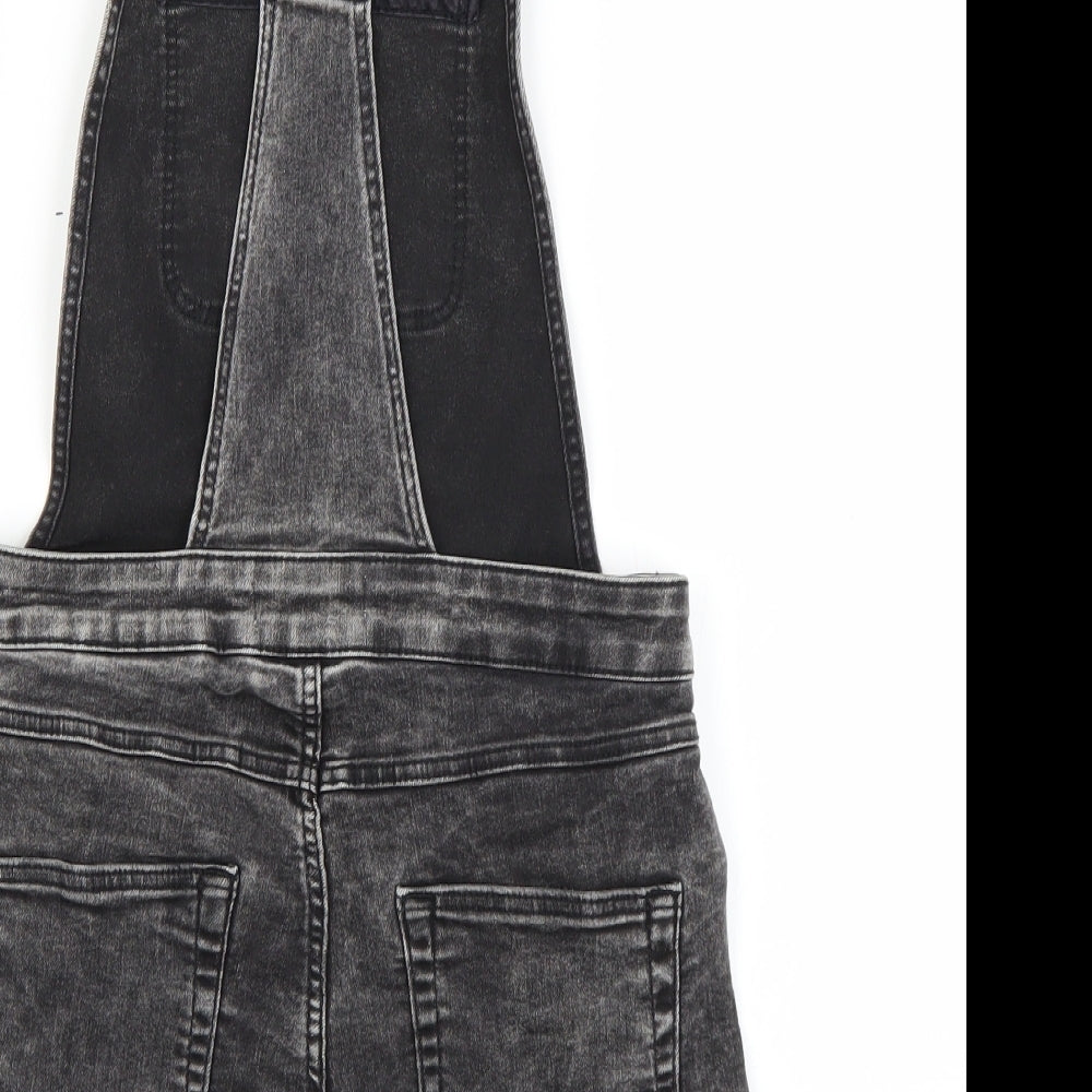 H&M Girls Black   Dungaree Shorts Shorts Size 15 Years