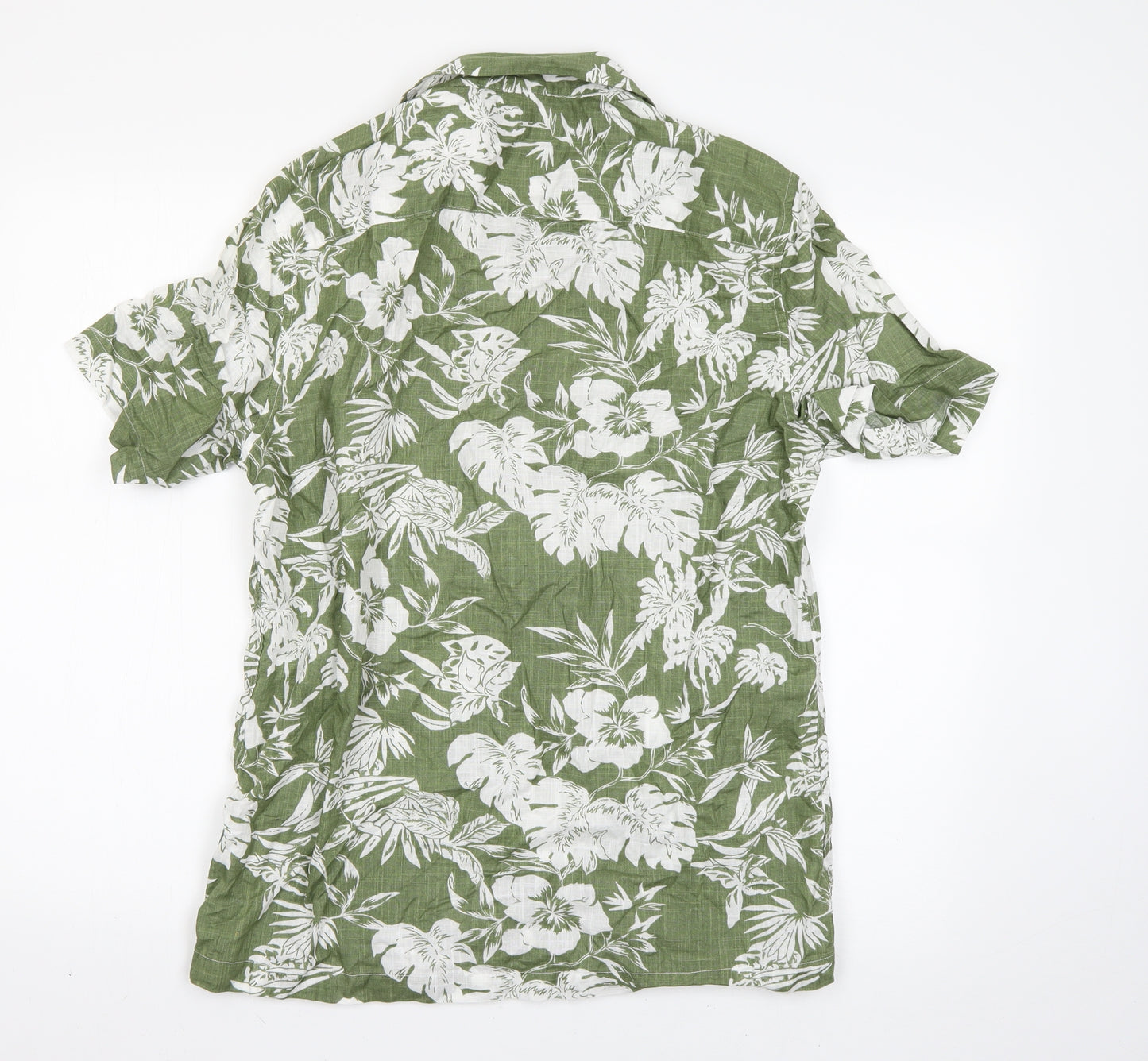 NEXT Mens Green Floral   Button-Up Size M