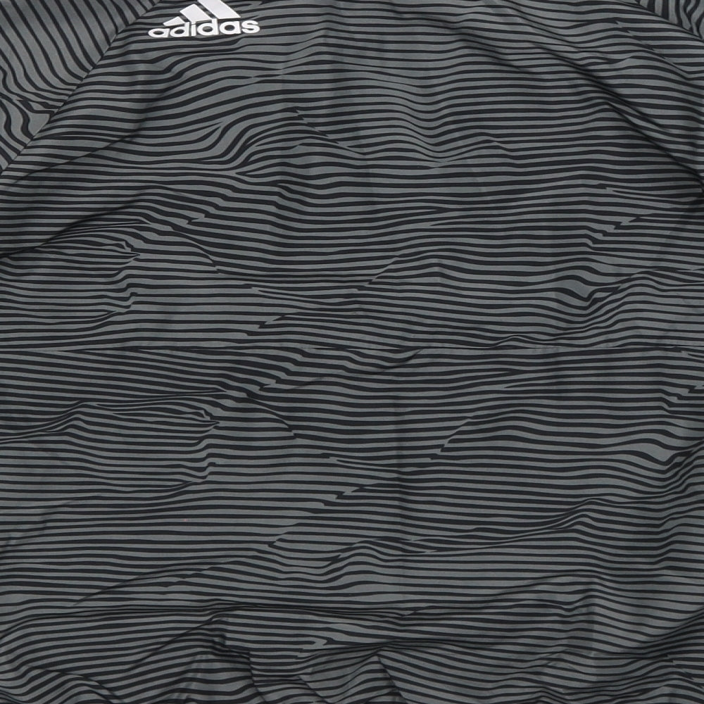 adidas Boys Grey Striped  Basic Jacket Jacket Size 9-10 Years  - Manchester United