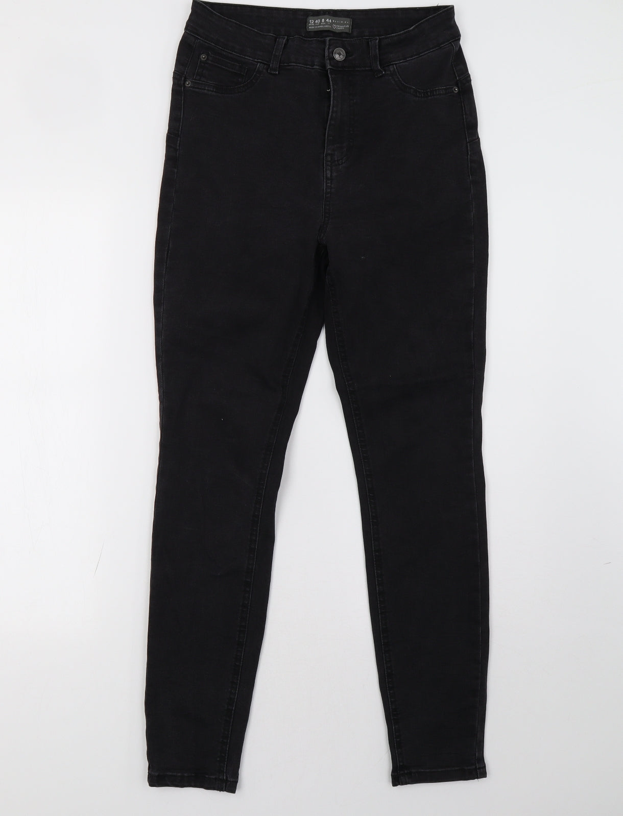 Primark Womens Black  Denim Skinny Jeans Size 12 L32 in