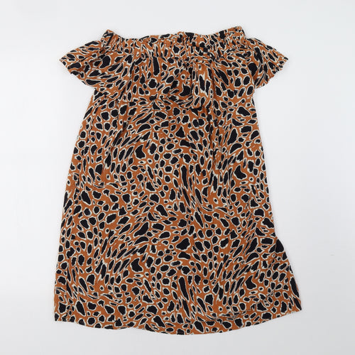 Primark Womens Brown Polka Dot  A-Line  Size 10