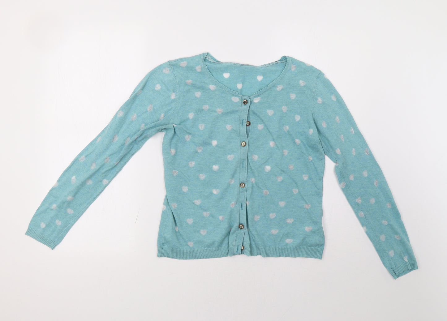 White Stuff Womens Blue Polka Dot  Cardigan Jumper Size 12