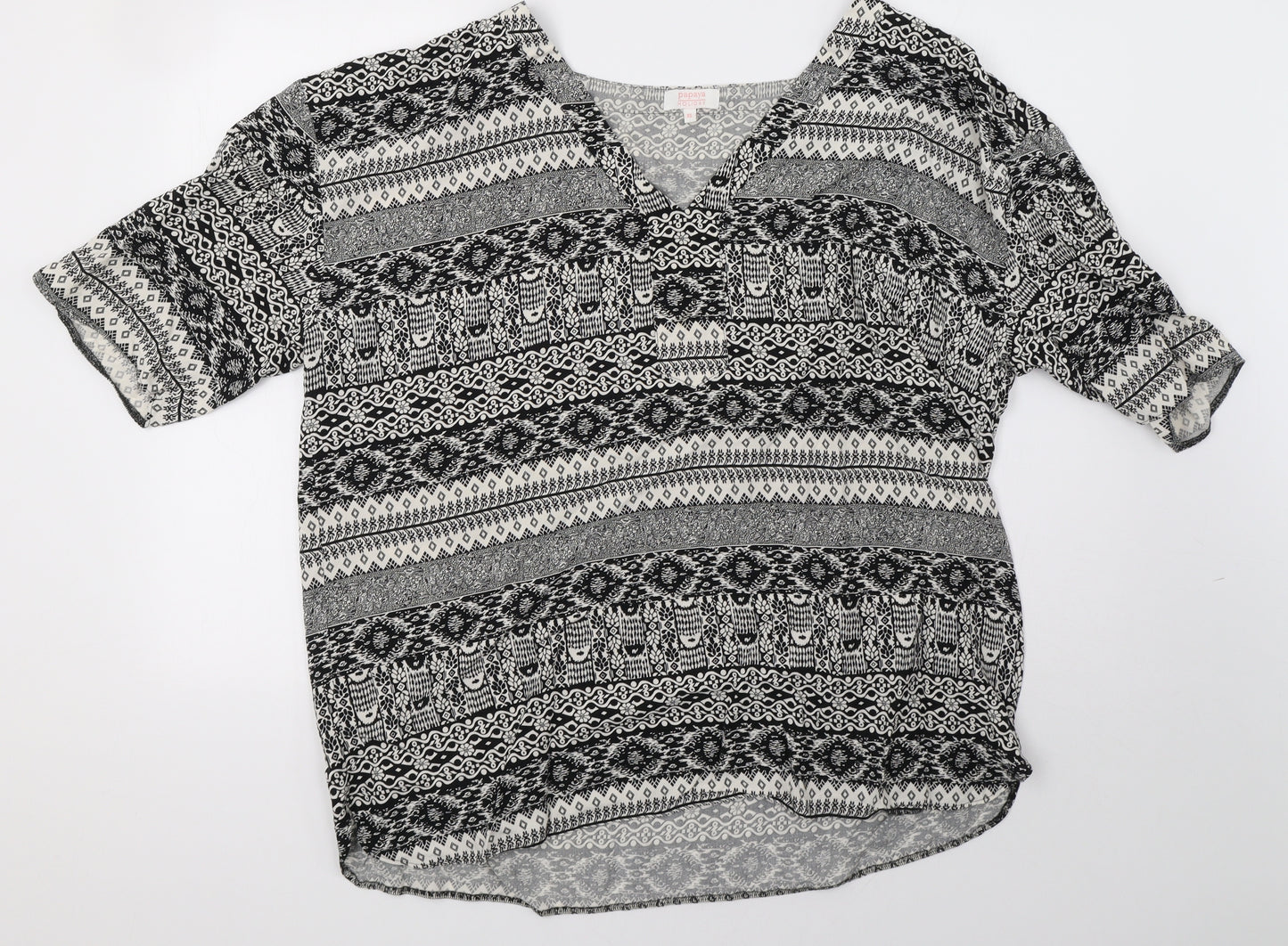 Matalan Womens Grey Geometric  Basic T-Shirt Size XL