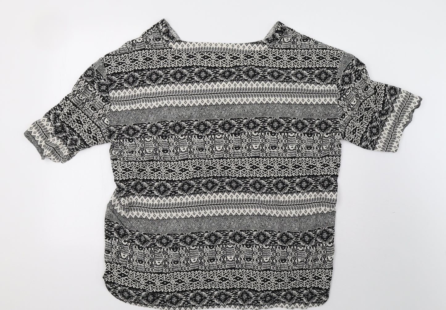 Matalan Womens Grey Geometric  Basic T-Shirt Size XL