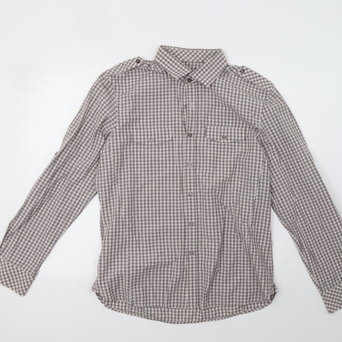 Tom Wolfe Mens Brown Check   Polo Size XL