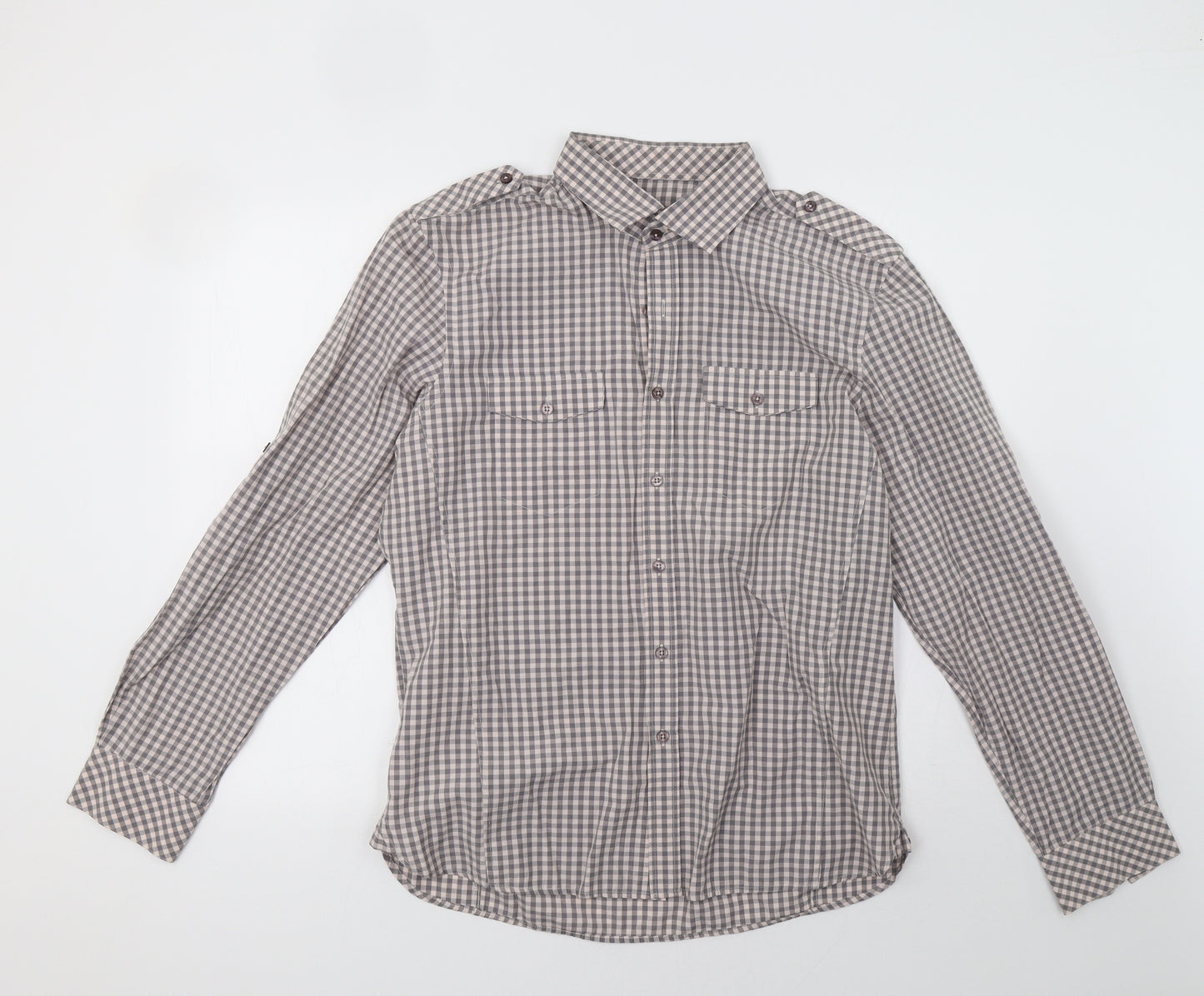 Tom Wolfe Mens Brown Check   Polo Size XL