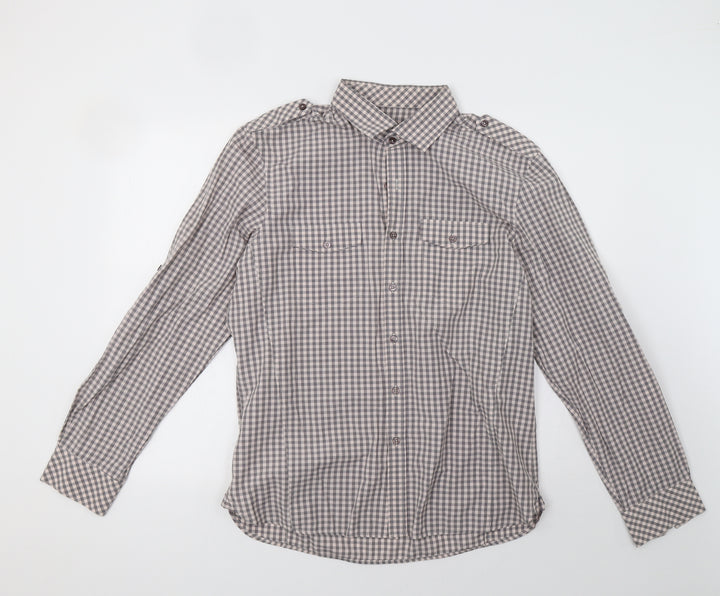 Tom Wolfe Mens Brown Check   Polo Size XL