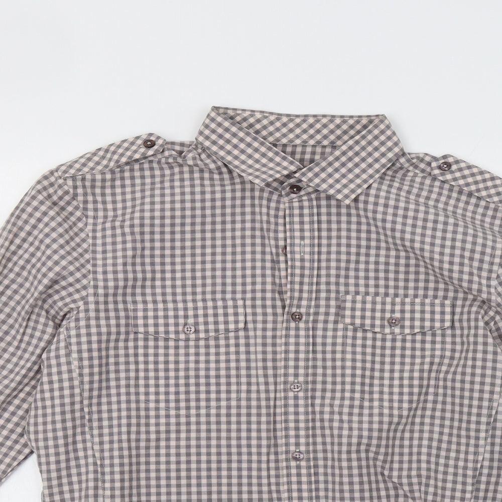 Tom Wolfe Mens Brown Check   Polo Size XL