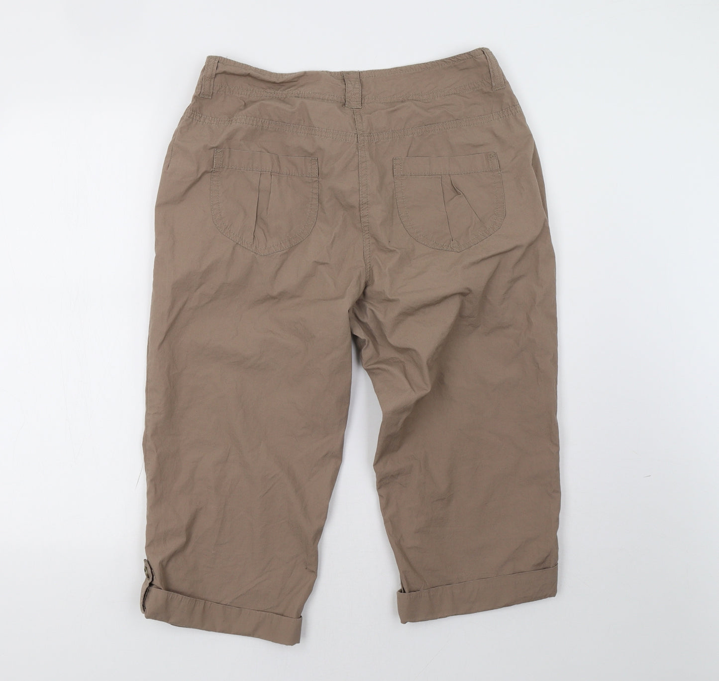 Dorothy Perkins Womens Brown   Cropped Trousers Size 14 L22 in