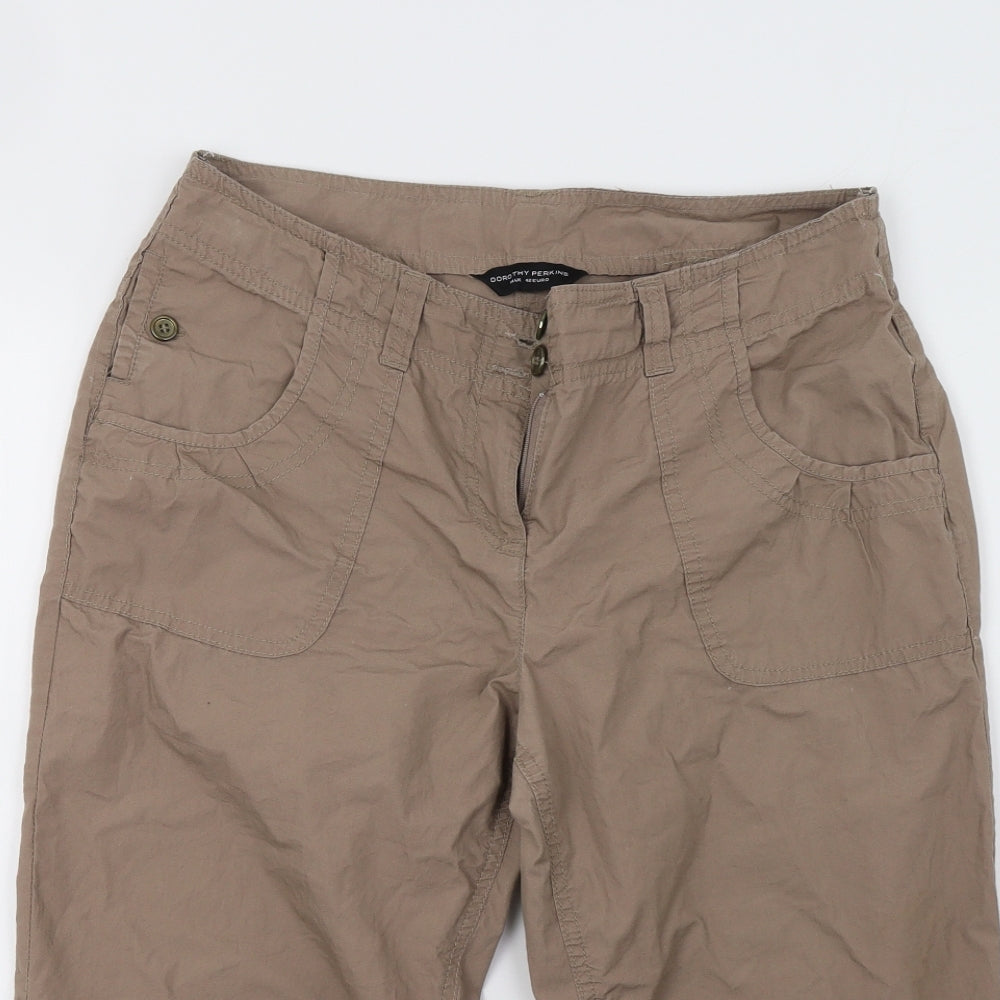 Dorothy Perkins Womens Brown   Cropped Trousers Size 14 L22 in