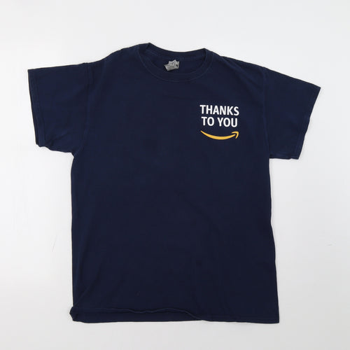 Gildan Mens Blue    T-Shirt Size M