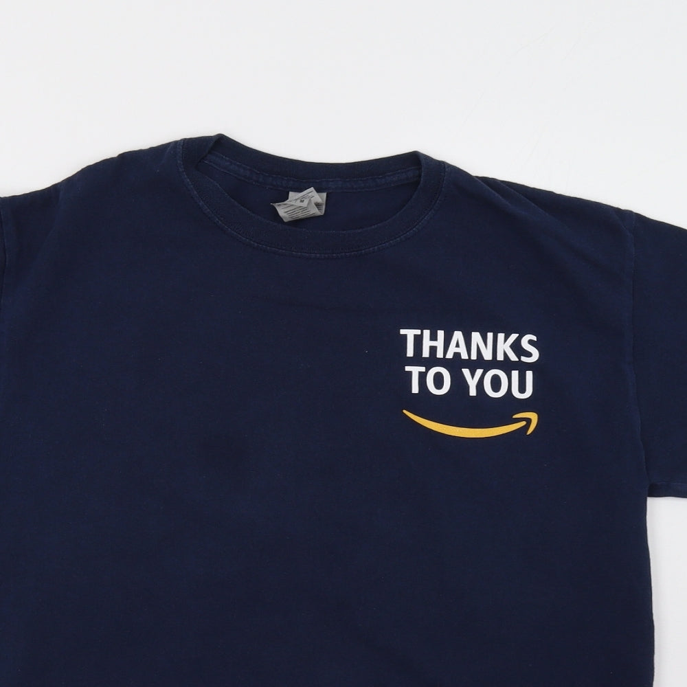 Gildan Mens Blue    T-Shirt Size M