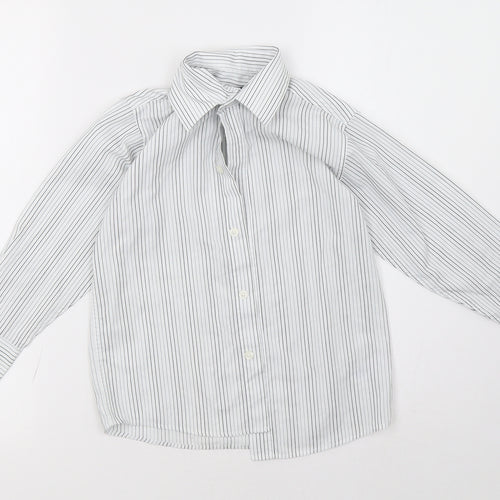 duck&dodge Boys White Striped  Basic Button-Up Size 6 Years