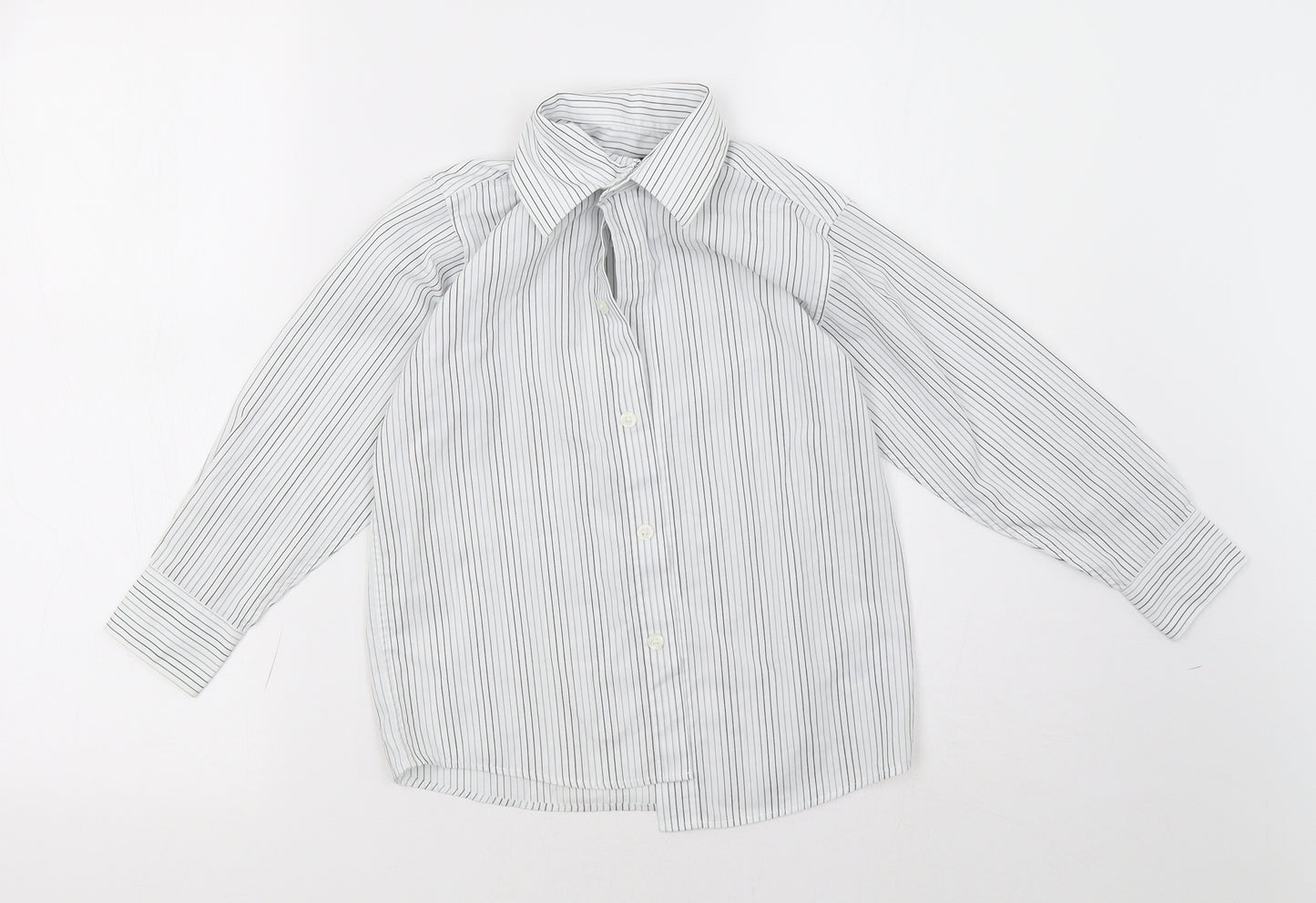 duck&dodge Boys White Striped  Basic Button-Up Size 6 Years