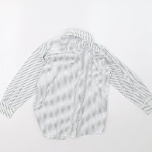 duck&dodge Boys White Striped  Basic Button-Up Size 6 Years