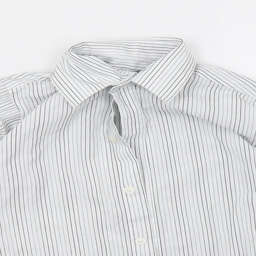 duck&dodge Boys White Striped  Basic Button-Up Size 6 Years