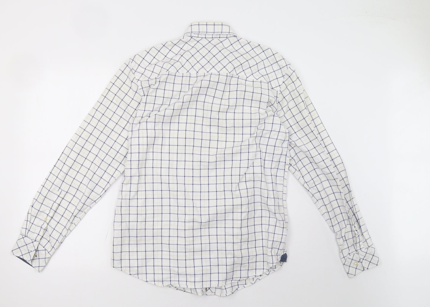 Joules Mens White Check   Polo Size M