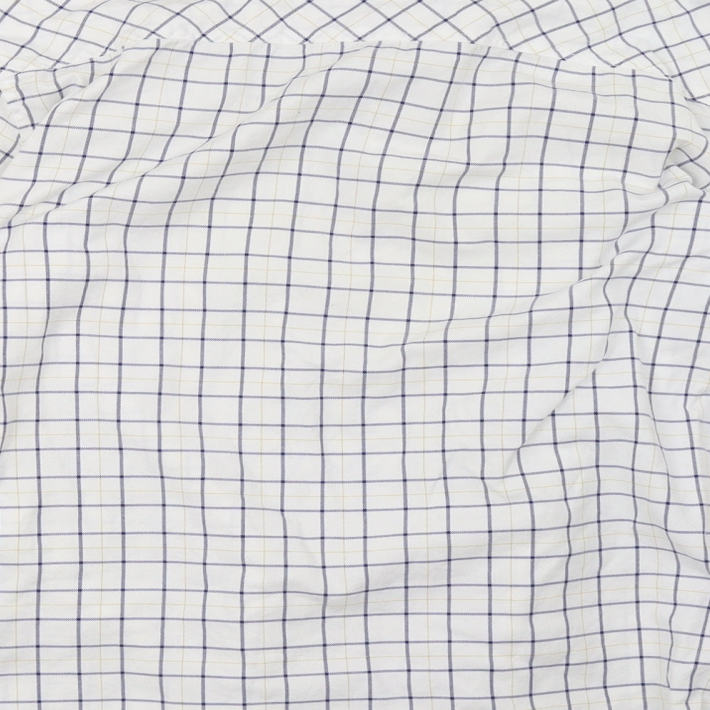 Joules Mens White Check   Polo Size M