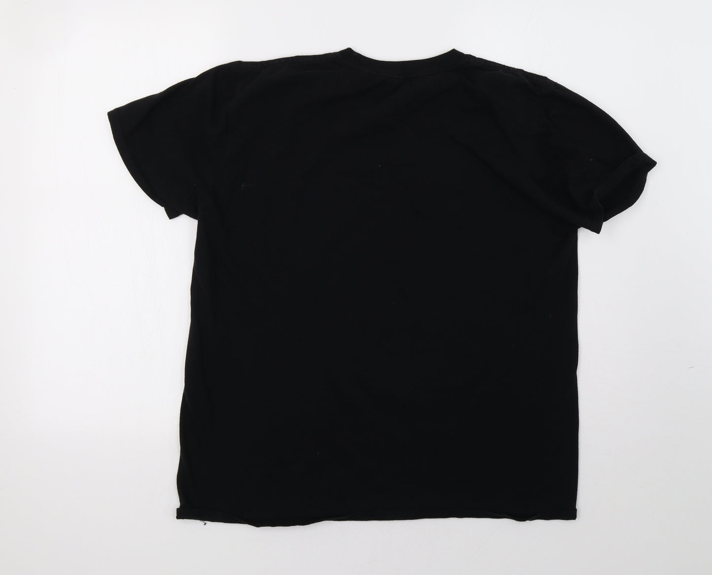 Gilden Mens Black    T-Shirt Size L