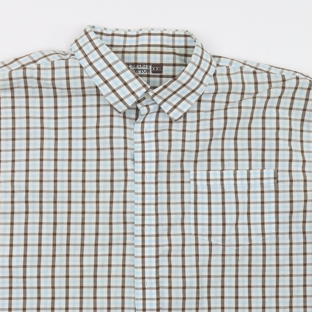 UrbanSpirit Mens Blue Check   Polo Size 2XL