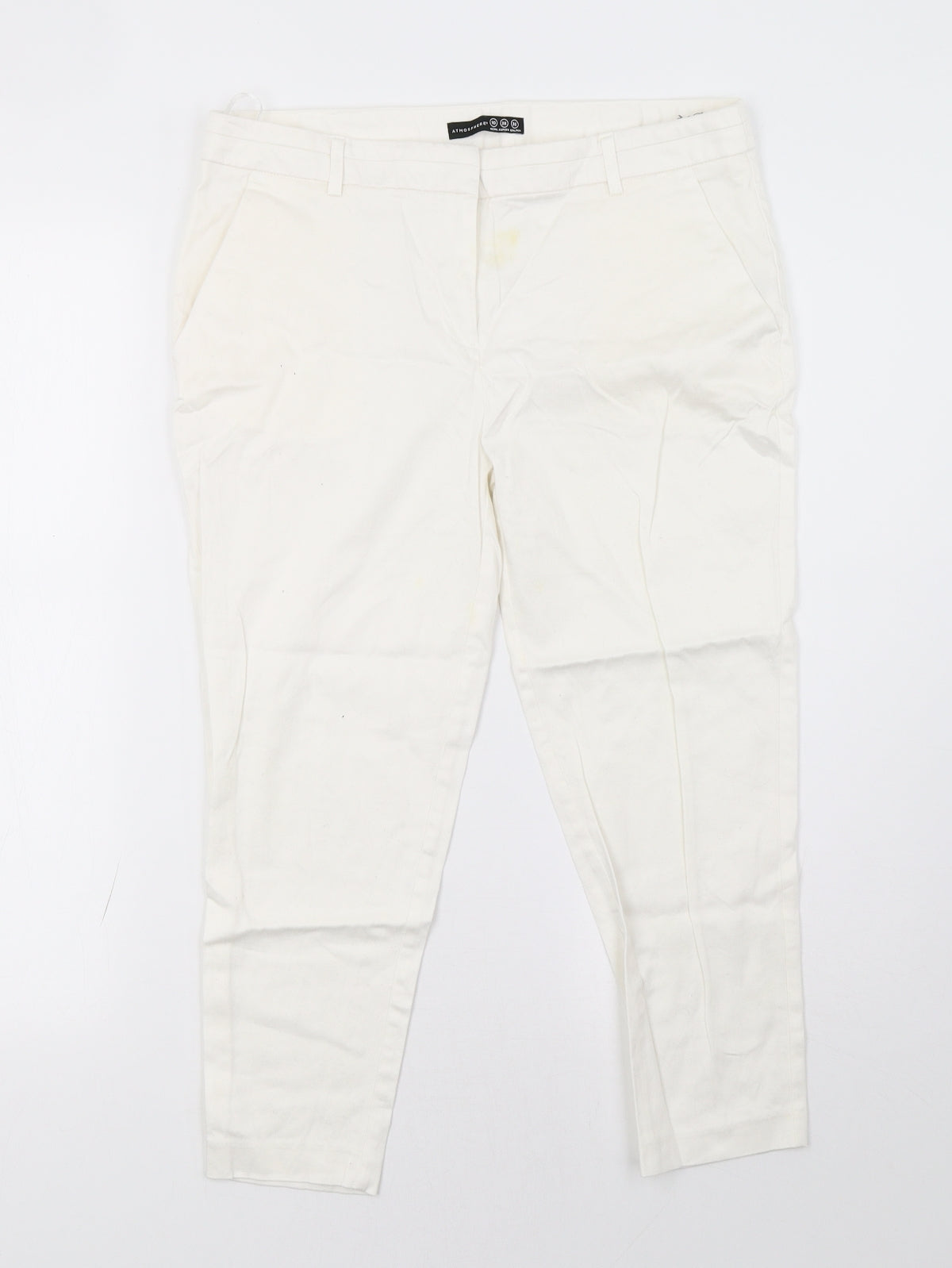 Primark Womens White   Cropped Trousers Size 10 L23 in