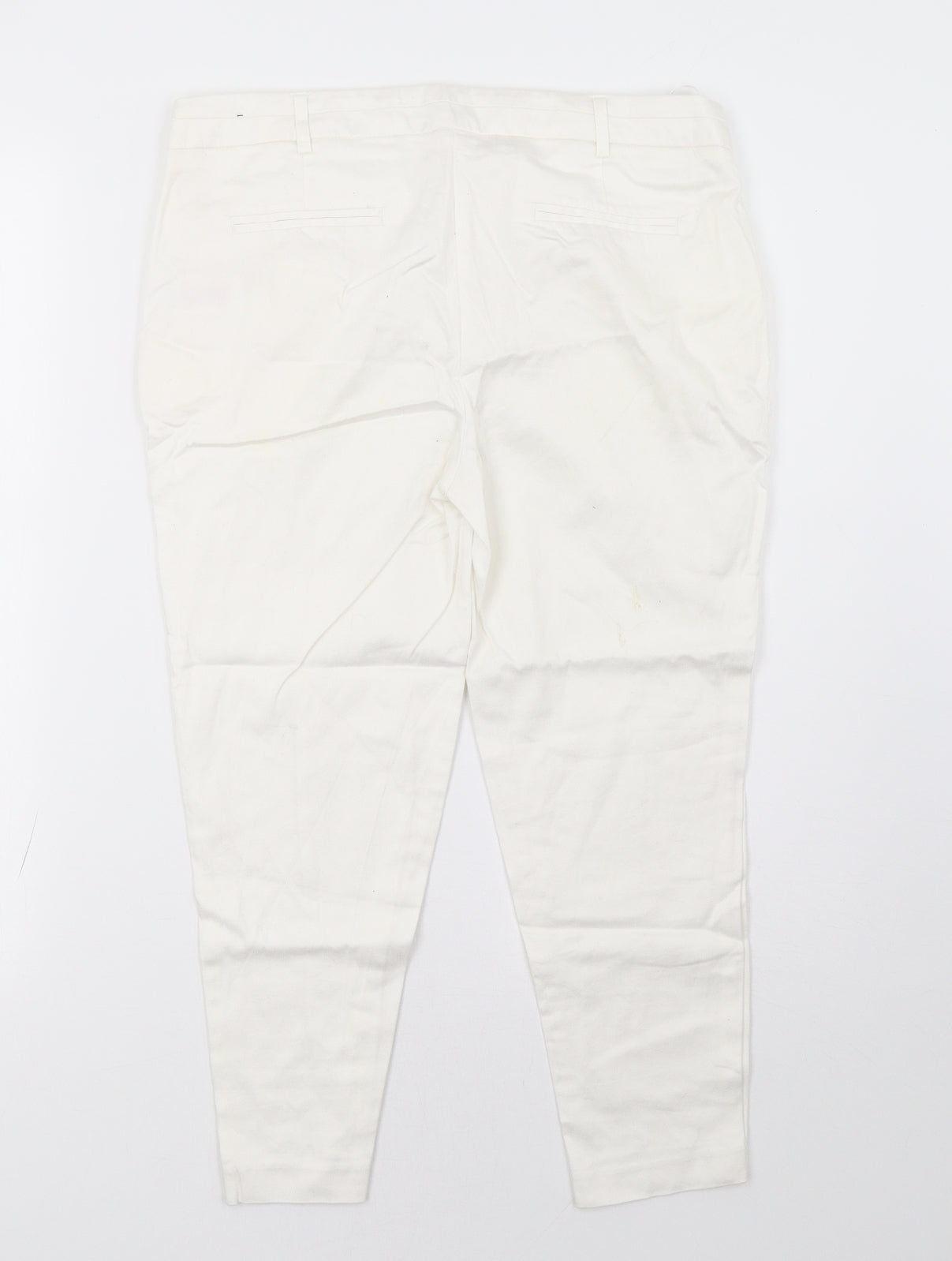 Primark Womens White   Cropped Trousers Size 10 L23 in