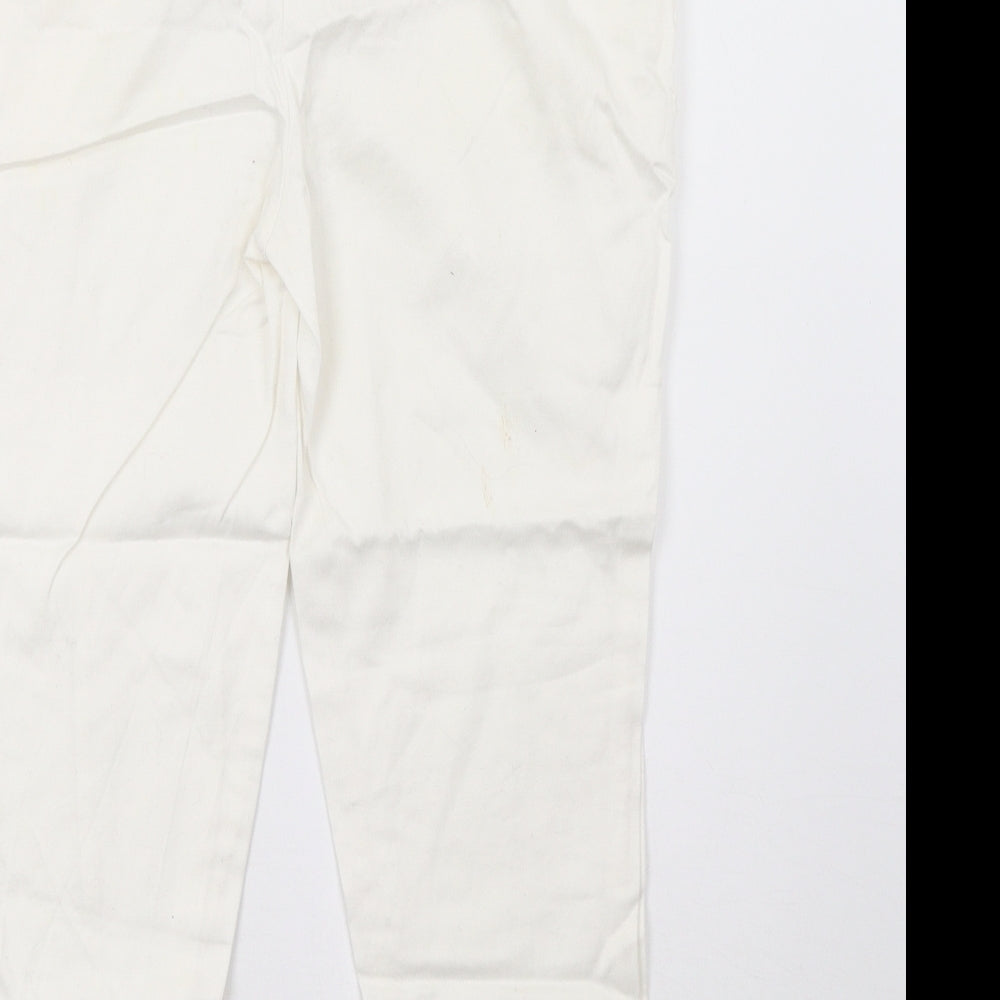 Primark Womens White   Cropped Trousers Size 10 L23 in
