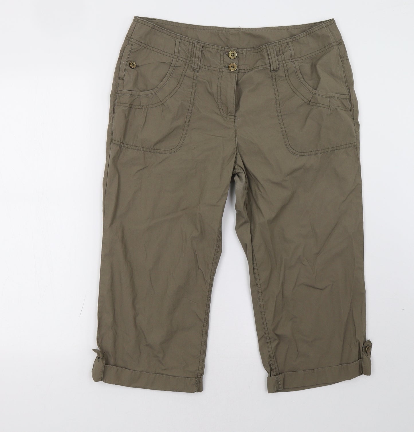 Dorothy Perkins Womens Brown   Cropped Trousers Size 14 L23 in