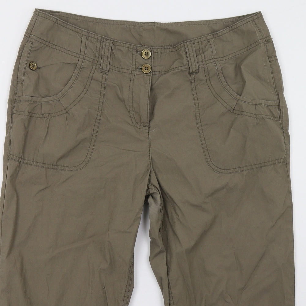 Dorothy Perkins Womens Brown   Cropped Trousers Size 14 L23 in