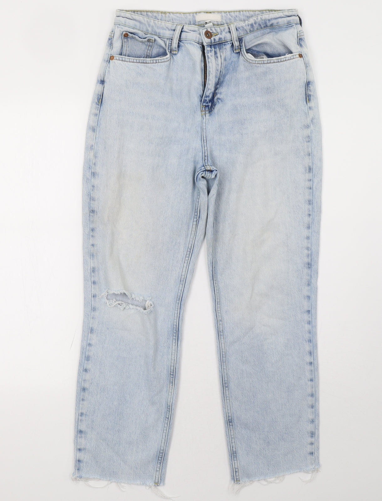 River Island Womens Blue  Denim Straight Jeans Size 12 L28 in
