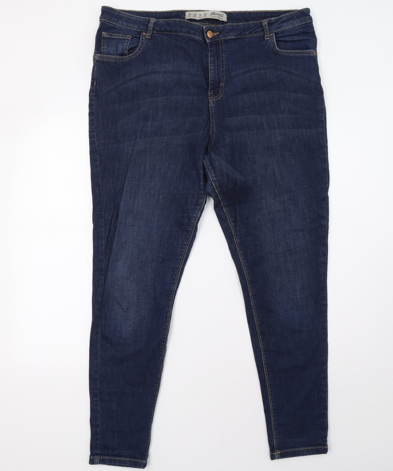 Primark Womens Blue  Denim Straight Jeans Size 20 L32 in