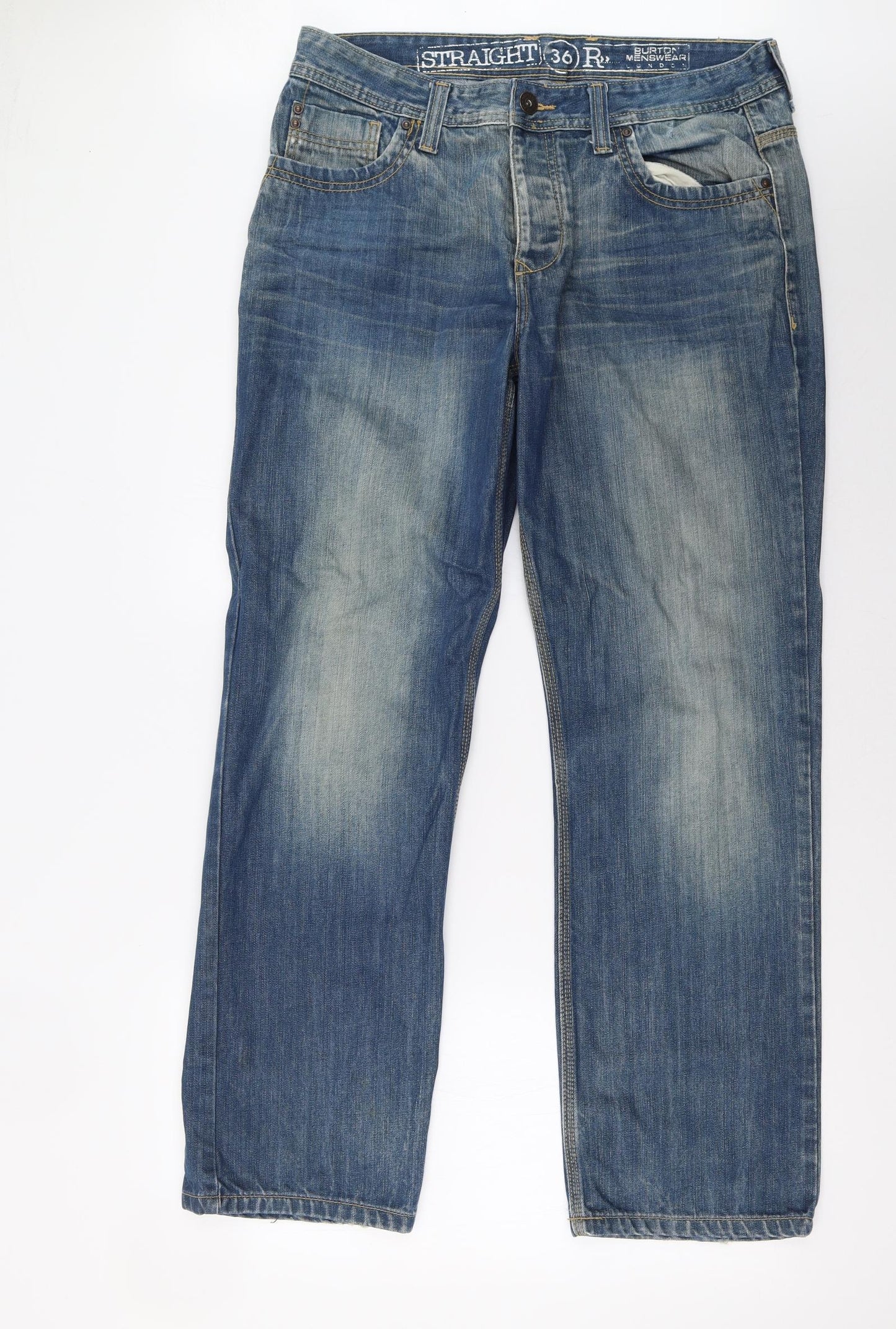 Burton Mens Blue  Denim Straight Jeans Size 36 L32 in