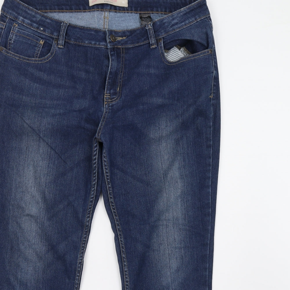 NEXT Womens Blue  Denim Straight Jeans Size 16 L30 in
