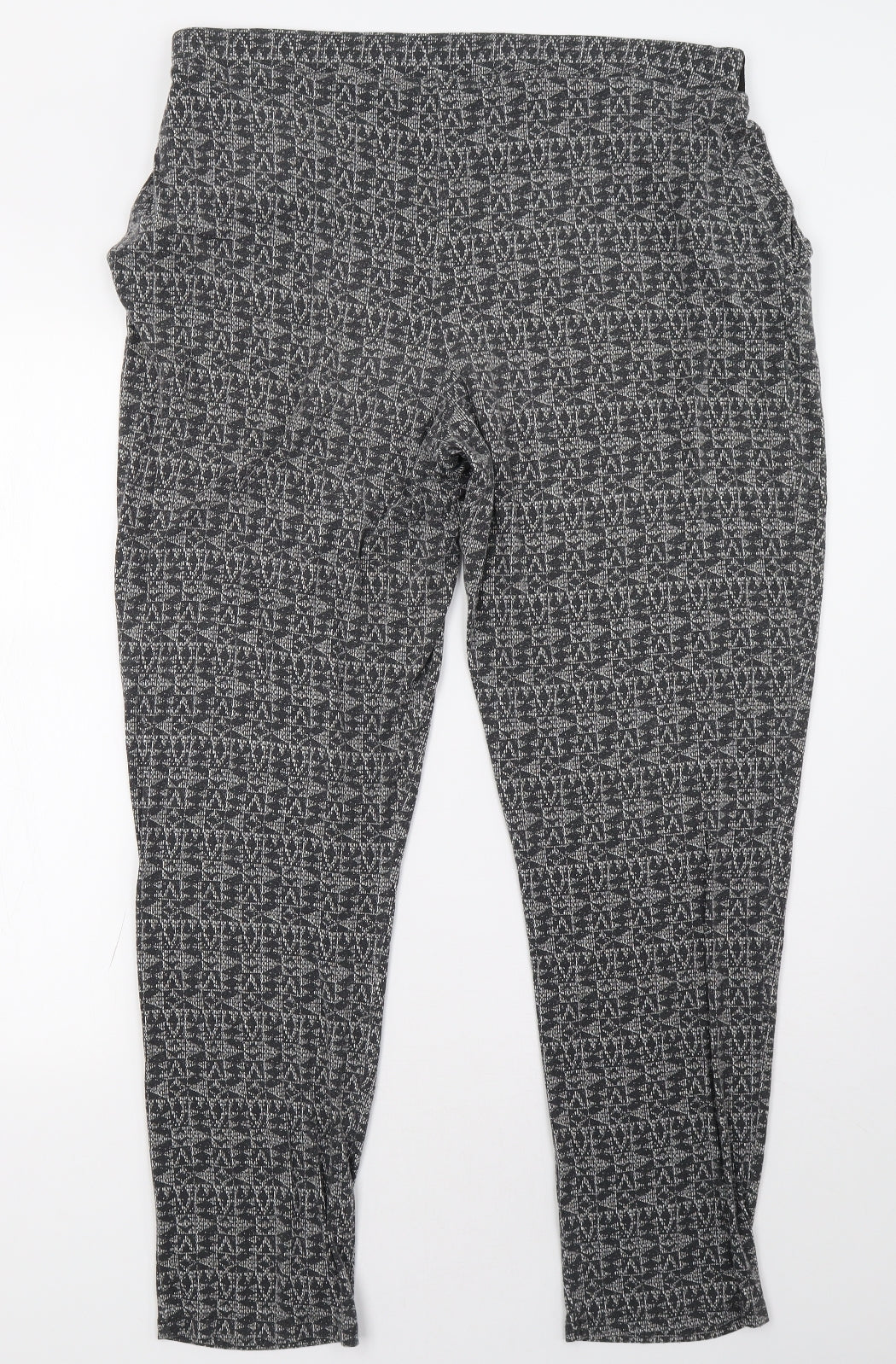 NEXT Womens Grey Geometric  Trousers  Size 16 L30 in