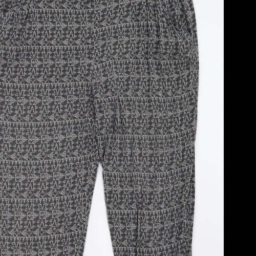 NEXT Womens Grey Geometric  Trousers  Size 16 L30 in
