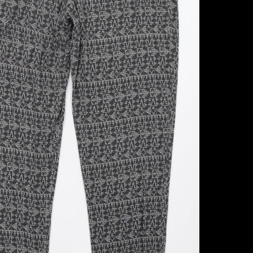 NEXT Womens Grey Geometric  Trousers  Size 16 L30 in