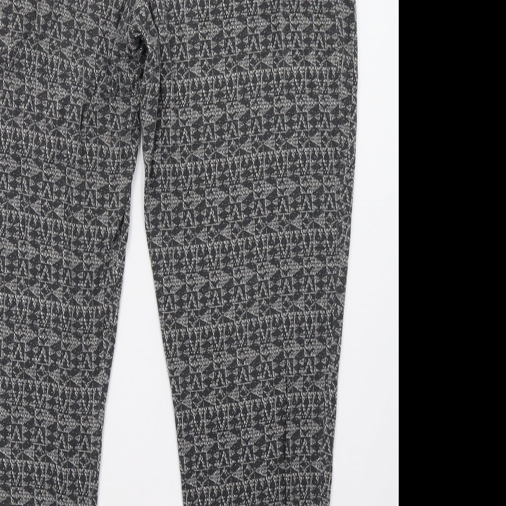 NEXT Womens Grey Geometric  Trousers  Size 16 L30 in