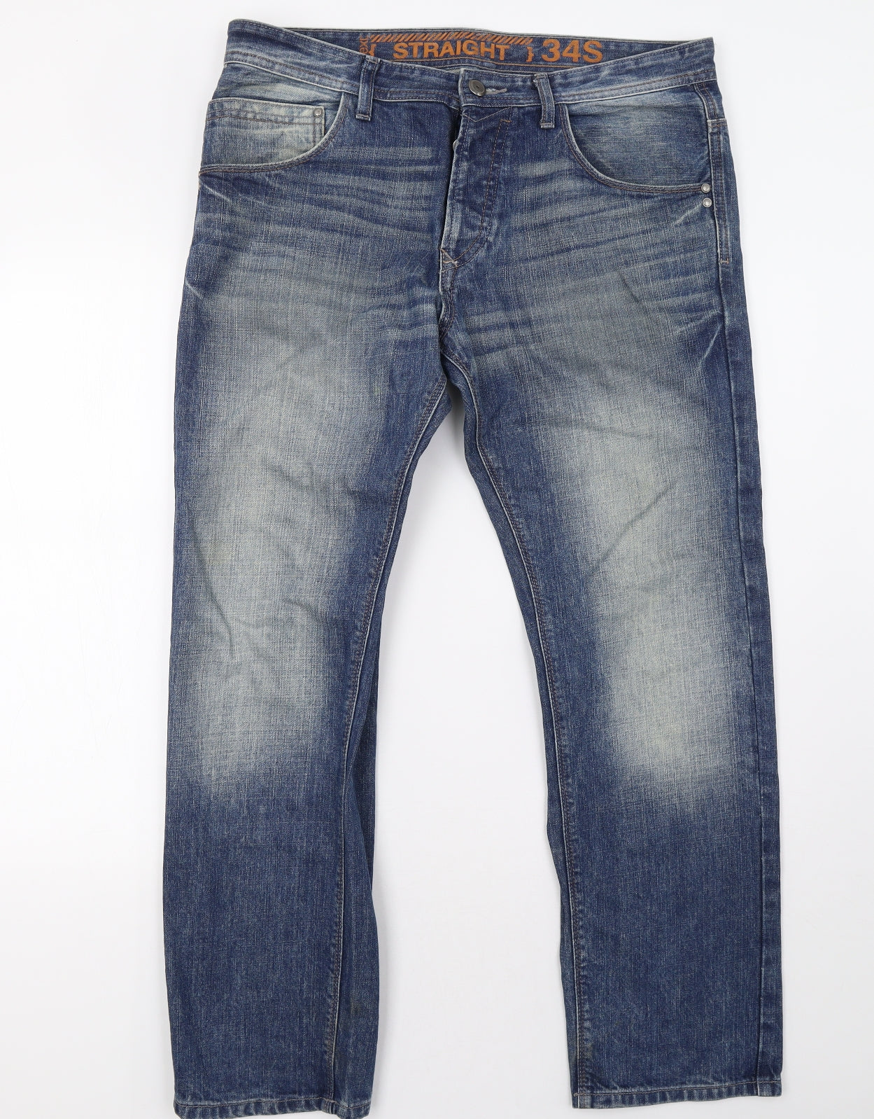 NEXT Mens Blue  Denim Straight Jeans Size 34 L30 in