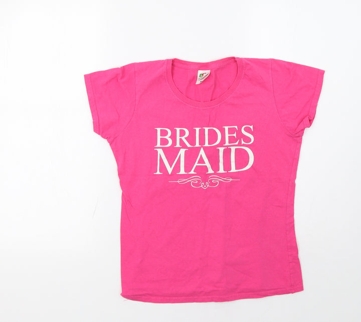 Fruit of the Loom Womens Pink   Basic T-Shirt Size S  - bridesmaids