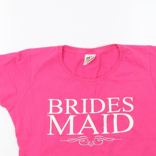 Fruit of the Loom Womens Pink   Basic T-Shirt Size S  - bridesmaids
