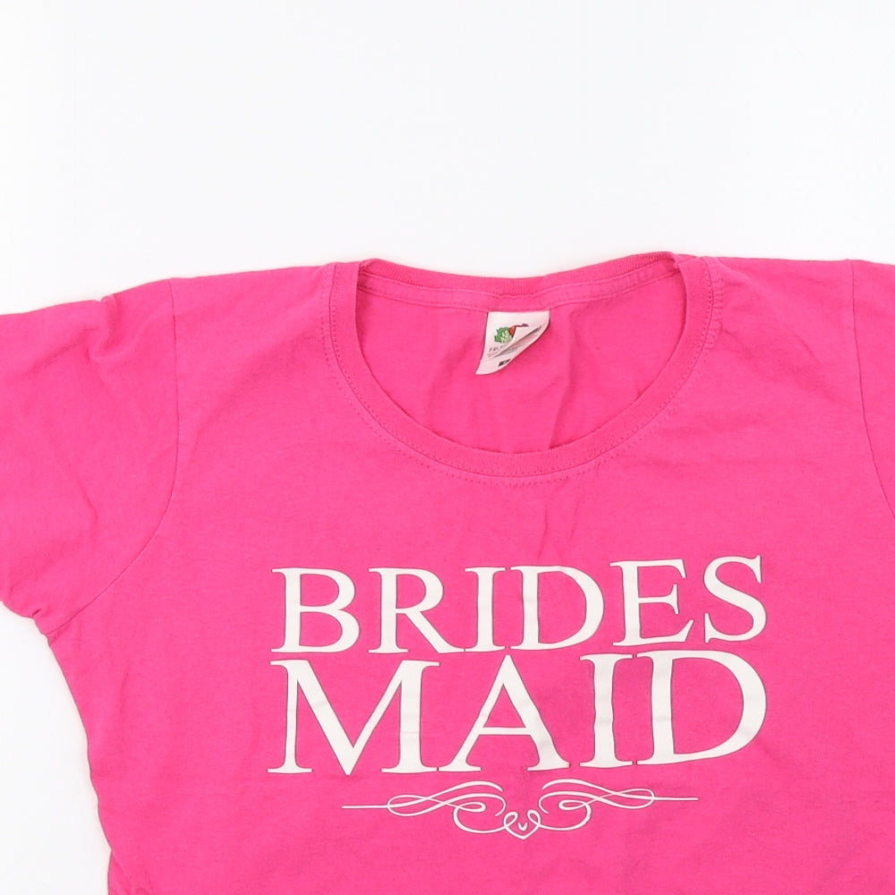 Fruit of the Loom Womens Pink   Basic T-Shirt Size S  - bridesmaids