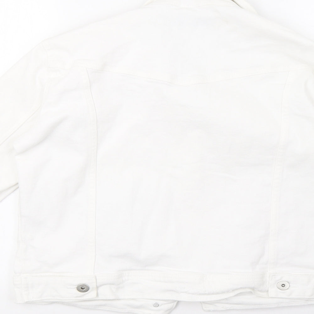 Zara Womens White  Denim Jacket  Size M