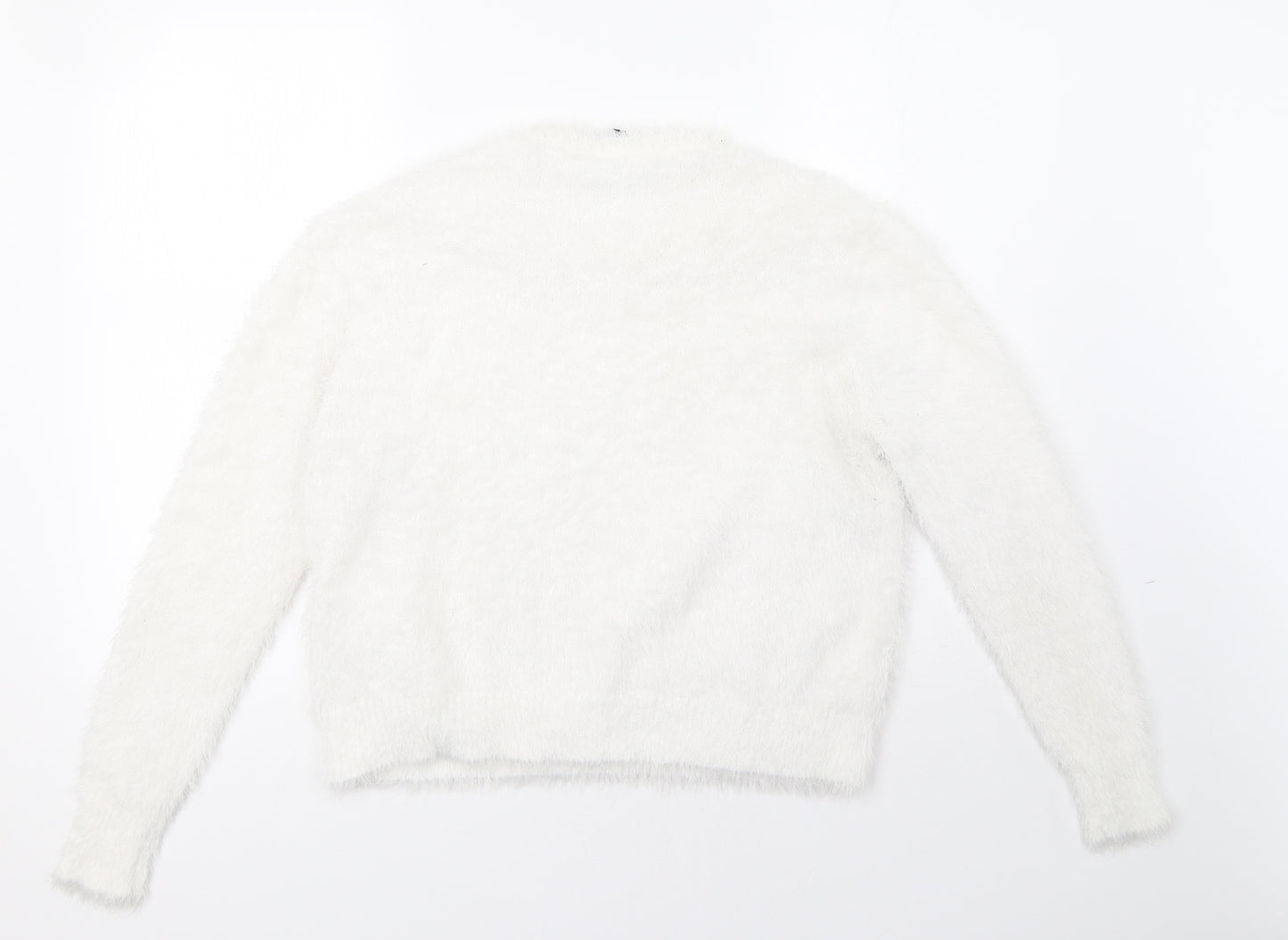 H&M Womens White   Pullover Sweatshirt Size M