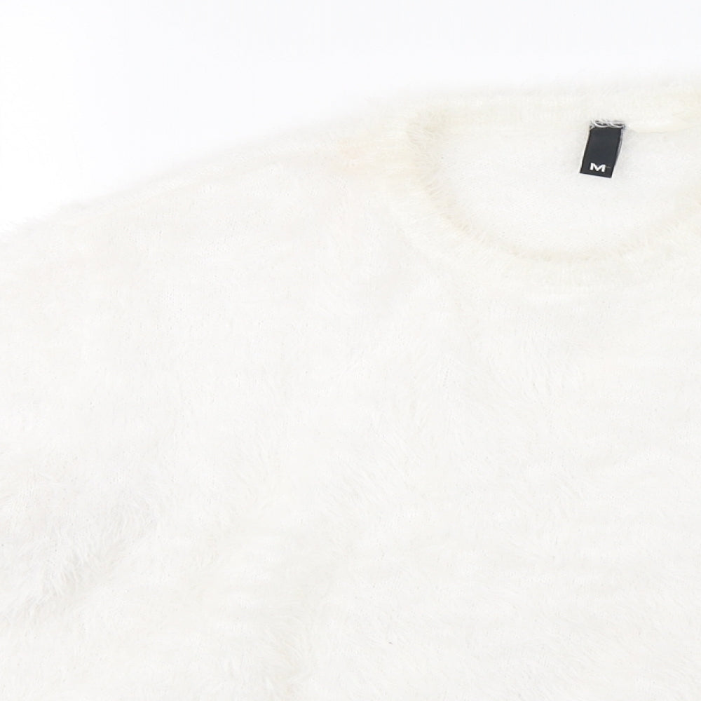 H&M Womens White   Pullover Sweatshirt Size M