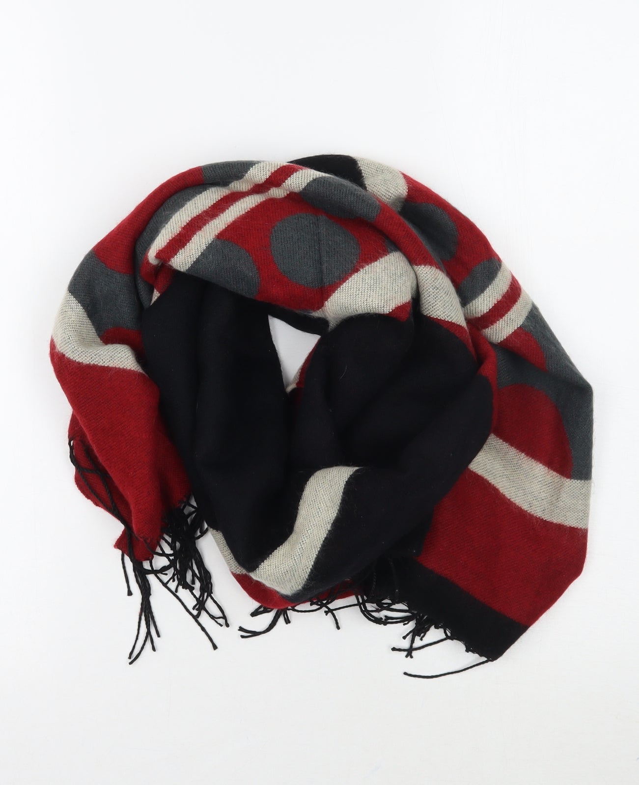 Preworn Womens Red Geometric   Scarf