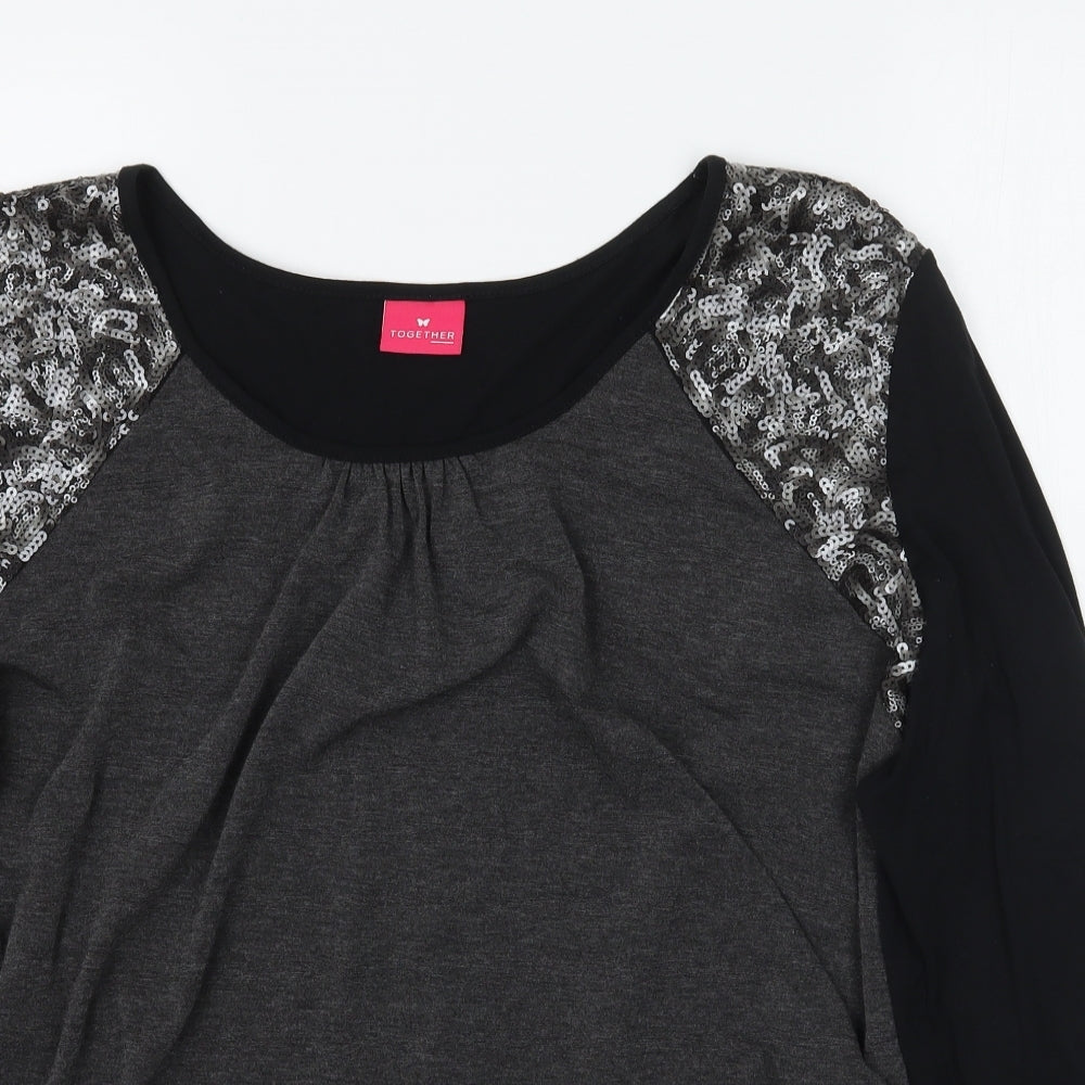 Together Womens Grey   Basic T-Shirt Size 2XL